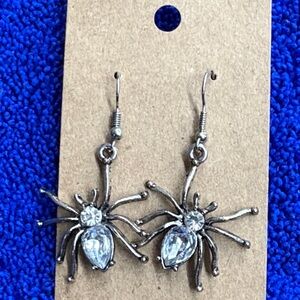Silver Spider Earrings